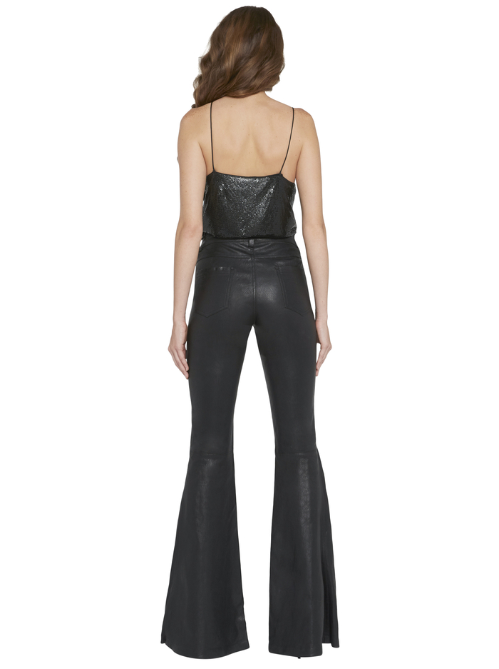 LEATHER BELL PANT - BLACK image 1 - Alice And Olivia