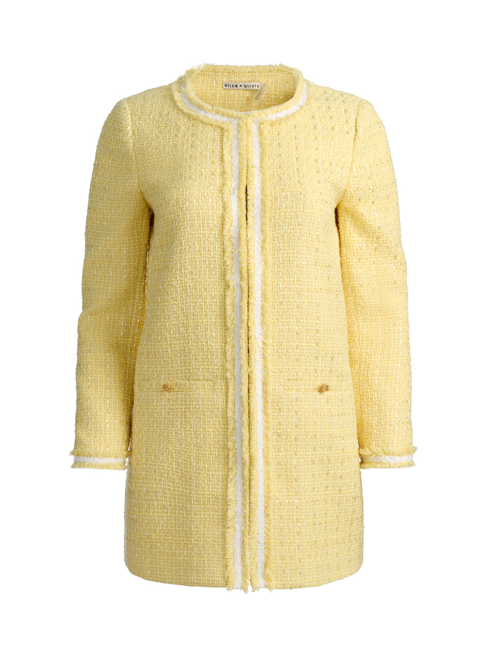 KIDMAN LONG JACKET - BUTTER image 5 - ALICE + OLIVIA