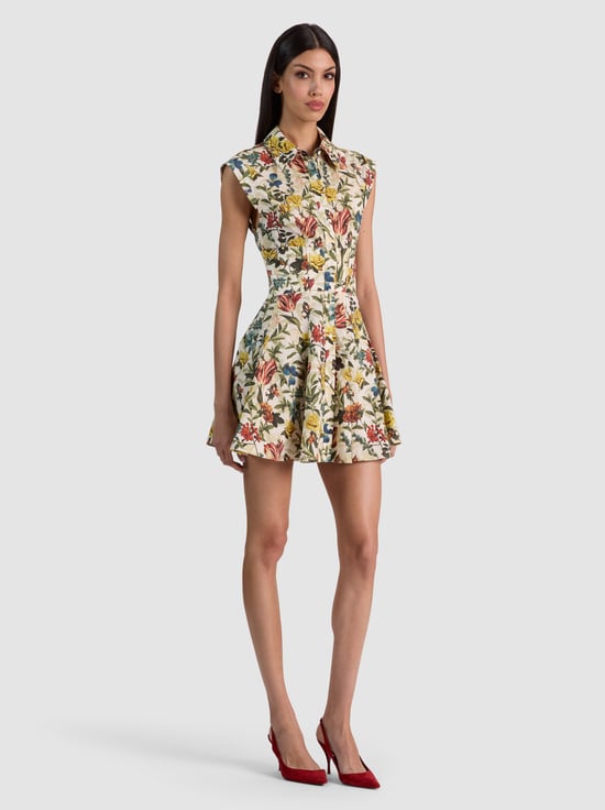 DESERT SPRIGS VANILLA-KIM CORSET SHIRT DRESS