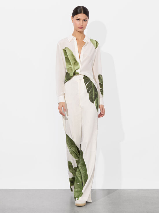 JUNGLE PALM OFF WHITE-WILLA SILK BLOUSE