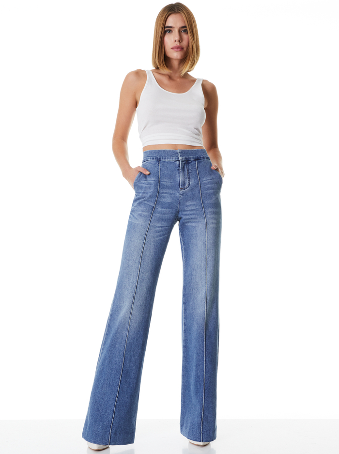 DYLAN HIGH WAISTED WIDE LEG JEAN - BEST INTENTIONS image 2 - Alice And Olivia
