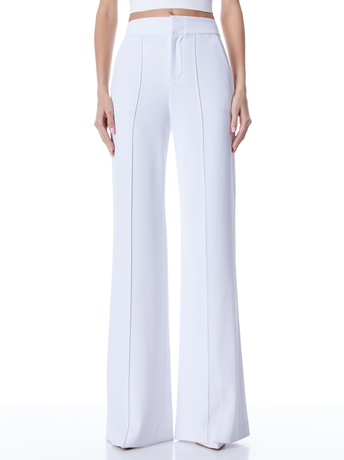 Dylan High Waisted Wide Leg Pant In White | Alice + Olivia