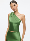 PIERA ONE SHOULDER TWIST TOP - AVOCADO