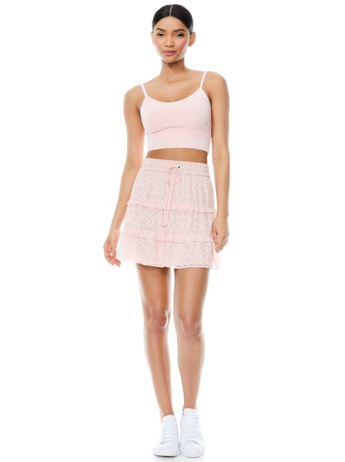 RHEA FUZZY CROPPED TANK - ENGLISH ROSE image 3 - Alice And Olivia
