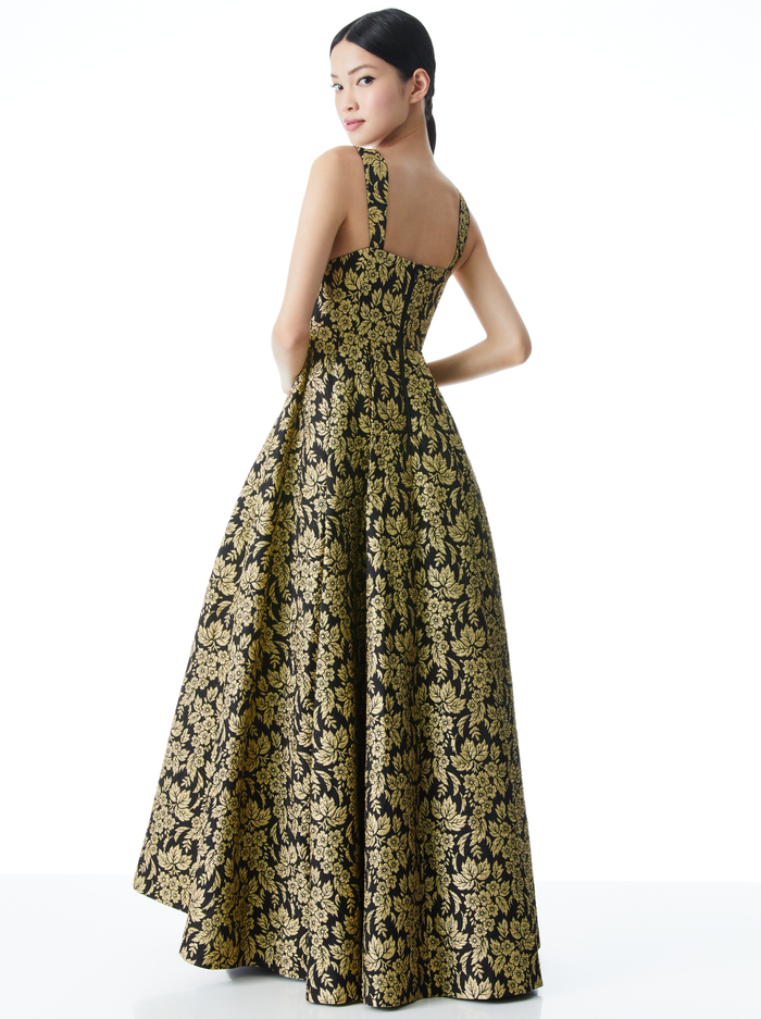 MARLA METALLIC BALL GOWN - BLACK/GOLD image 1 - Alice And Olivia