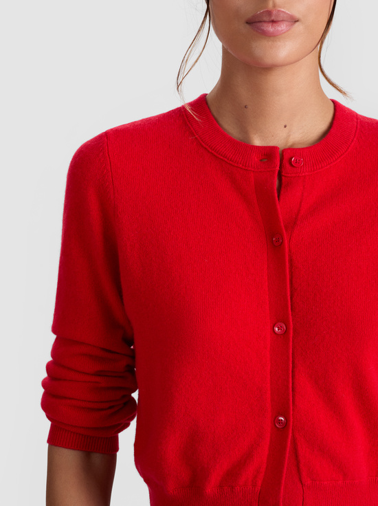 BRIGHT RUBY-DOLLIE CASHMERE CARDIGAN
