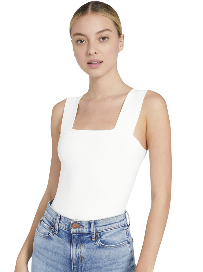 RASHIDA SQUARE NECK CROPPED TANK - SOFT WHITE image 1 - Alice And Olivia