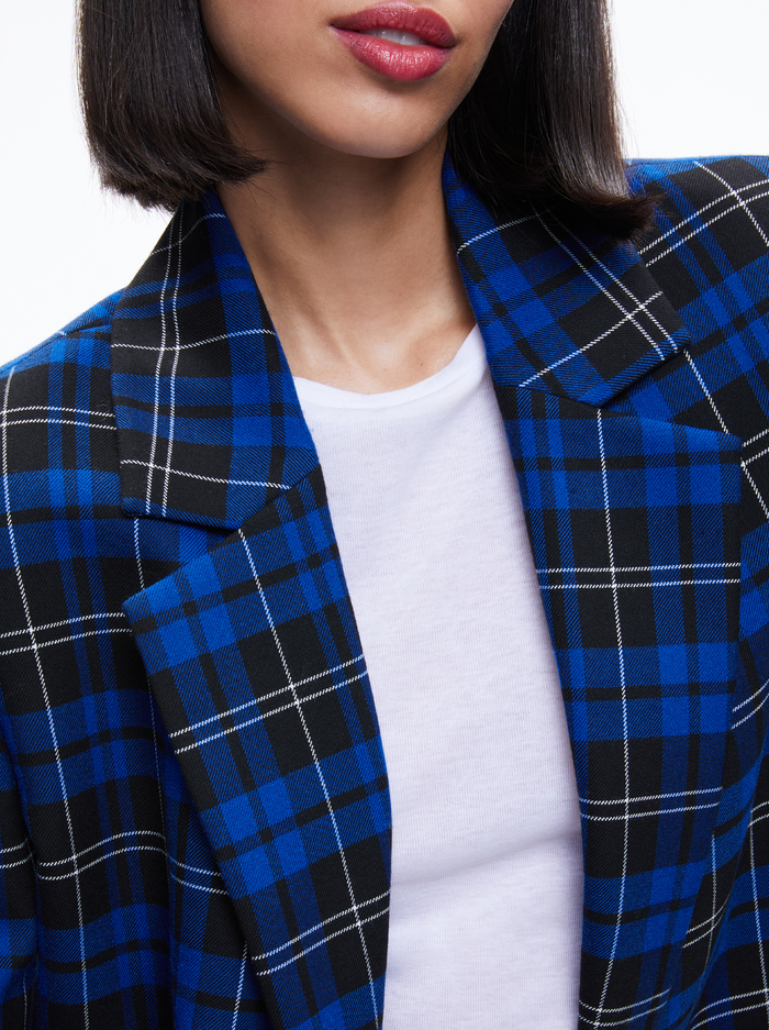 ASHLEY OVERSIZED BLAZER - SCHOOLGIRL PLAID SAPPHIRE image 3 - Alice And Olivia
