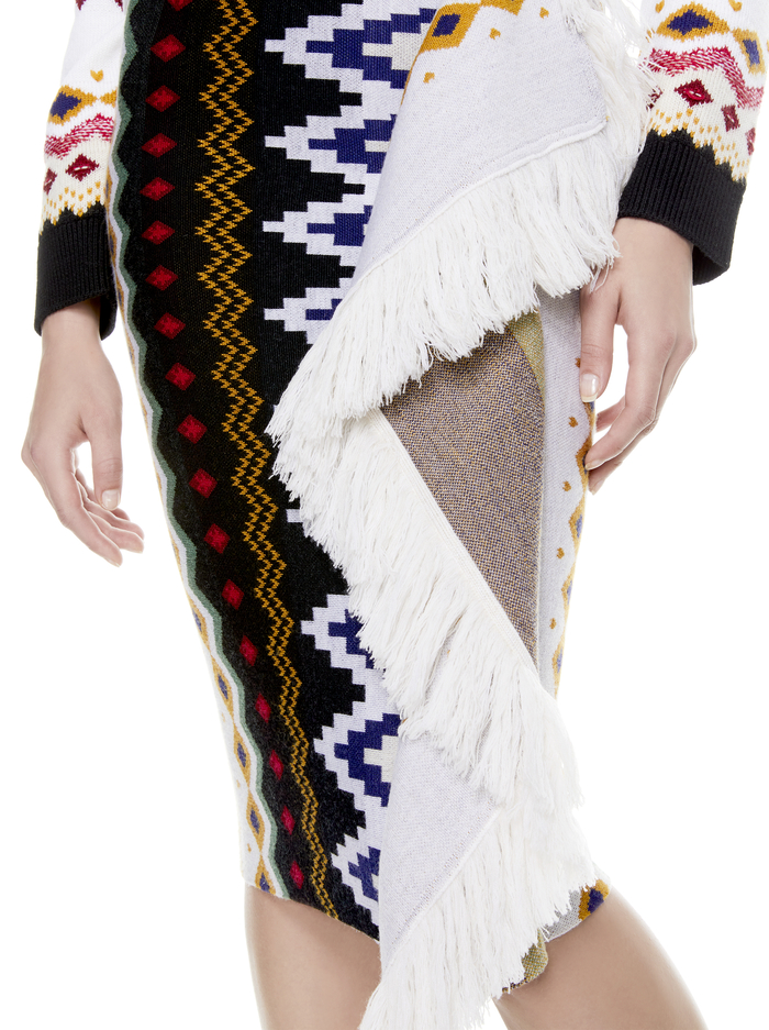 FELICITY FAIRISLE FRINGE SKIRT - MULTI image 3 - Alice And Olivia