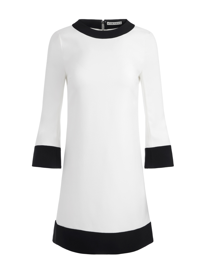 ELEONORA MINI DRESS - OFF WHITE/BLACK image 5 - Alice And Olivia