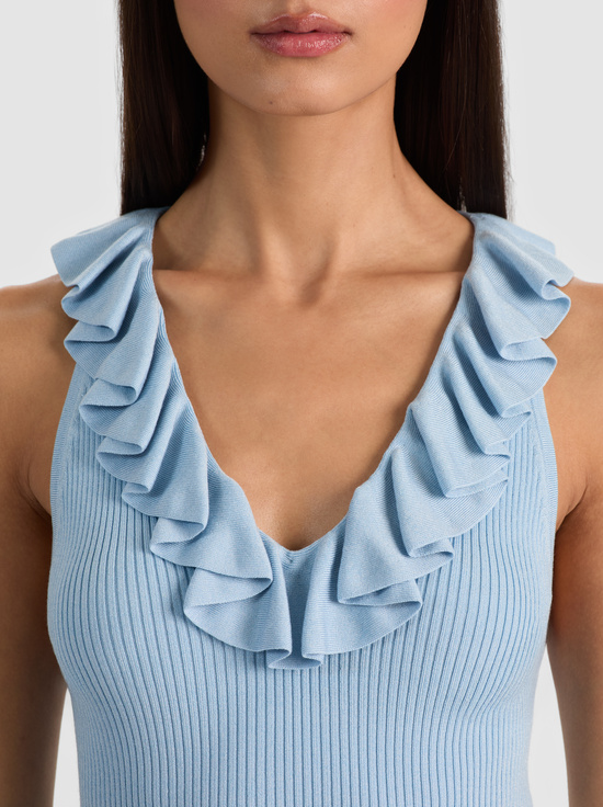 CAROLINA BLUE-MARNIE RUFFLE TANK