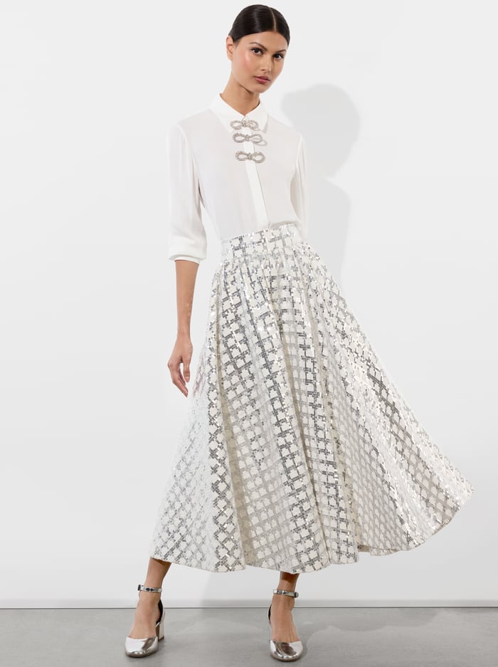 WILLA PLACKET BOW TOP - OFF WHITE image 1 - Alice And Olivia