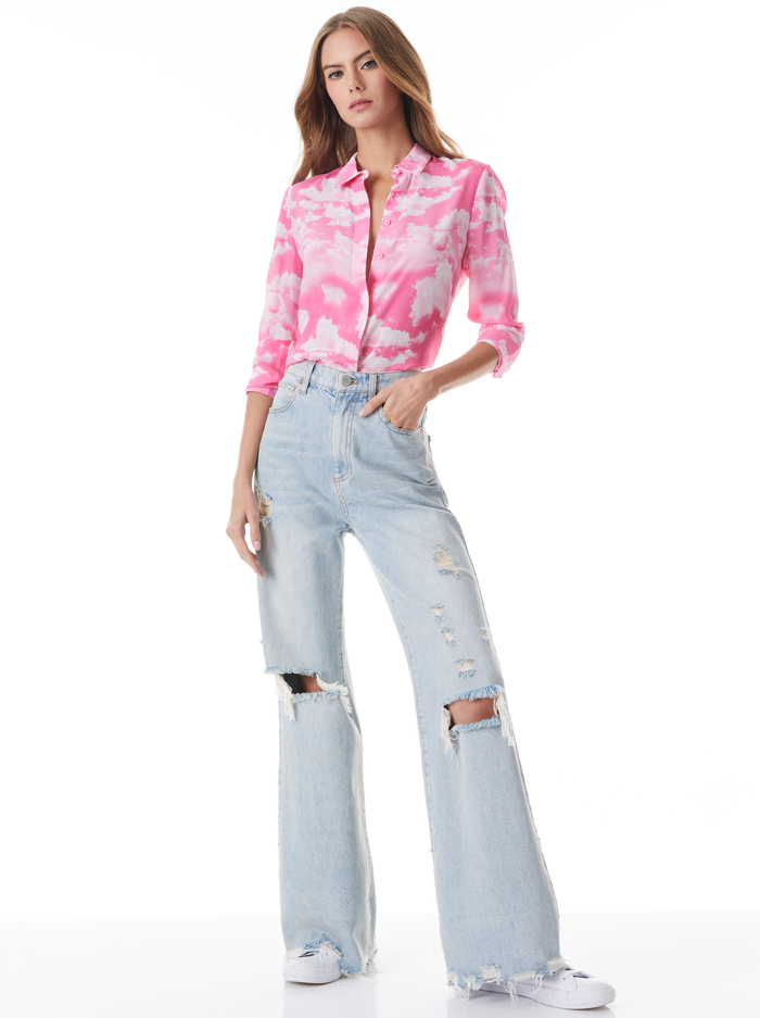 WILLA SILK BLOUSE - CLOUD SURFING image 3 - Alice And Olivia