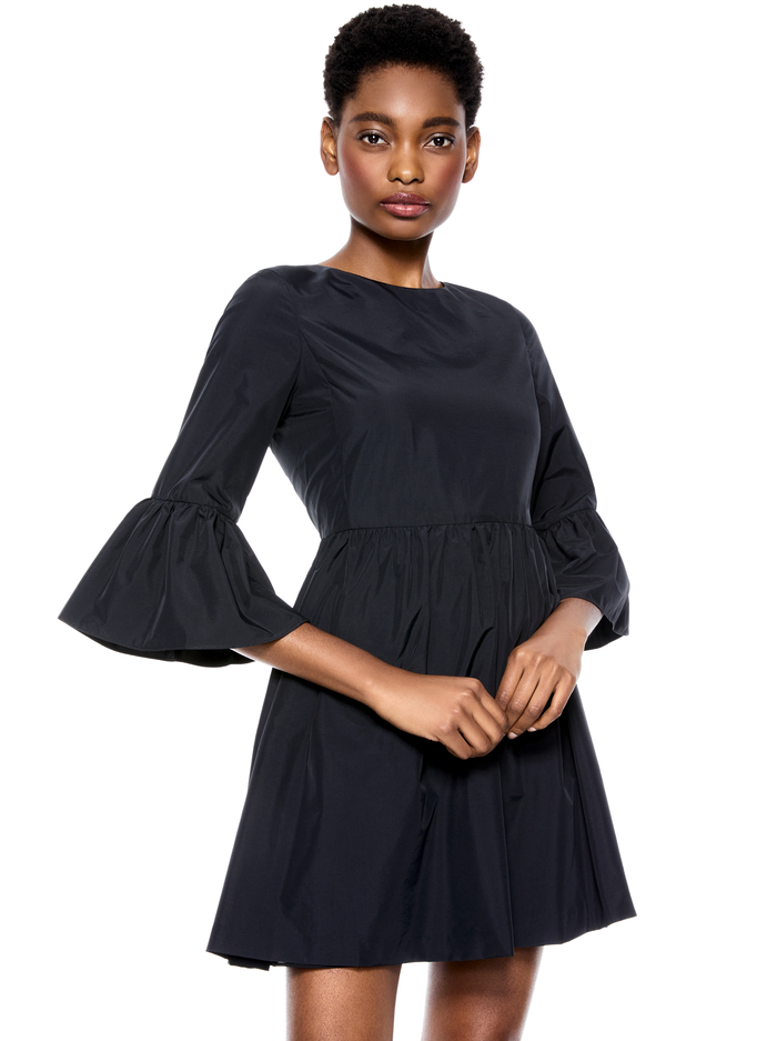 AUGUSTA RUFFLE SLEEVE MINI DRESS - BLACK image 2 - Alice And Olivia