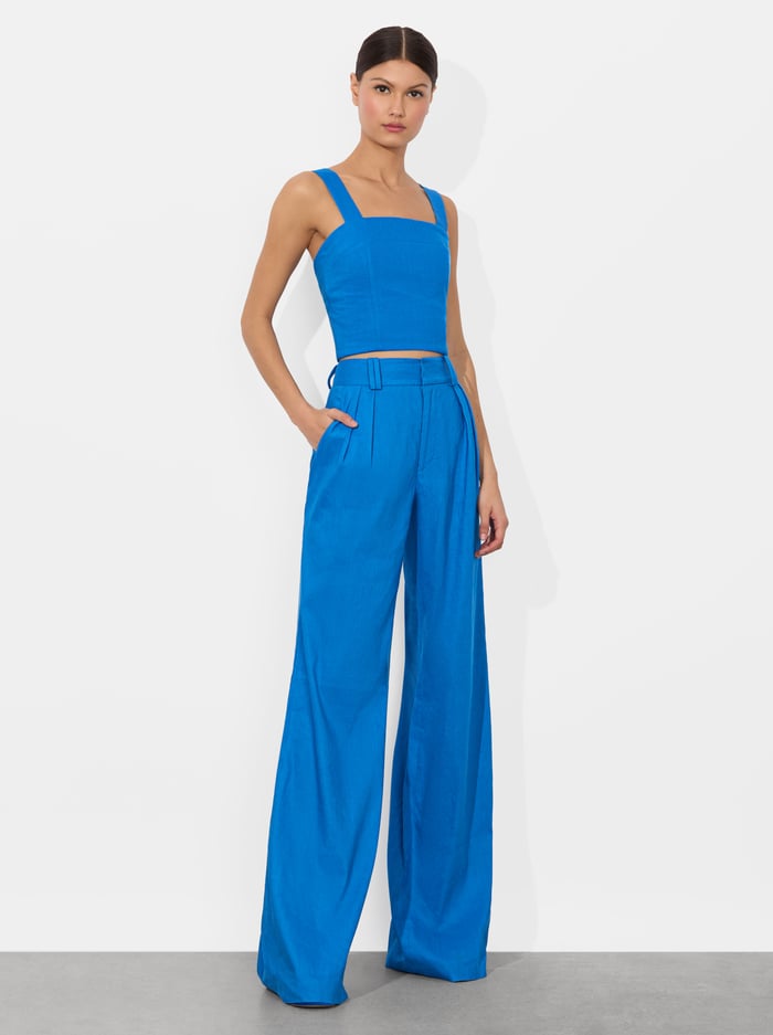 ERIC LINEN PANT - TRUE BLUE image 4 - Alice And Olivia