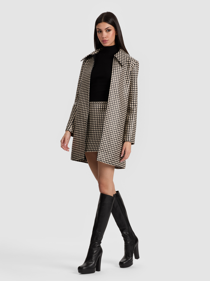 LOGAN VEGAN COAT - BLACK/BISCOTTI image 1 - Alice And Olivia