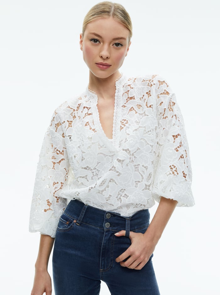 AISLYN BLOUSE - OFF WHITE - Alice And Olivia
