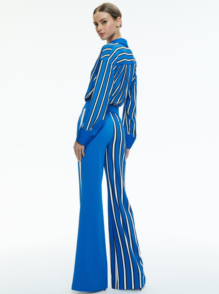DIMITRA OVERSIZED BUTTON DOWN - TEAKWOOD STRIPE FRENCH BLUE image 2 - Alice And Olivia