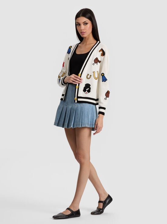 SOFT WHITE MULTI-BRADLEY CARDIGAN