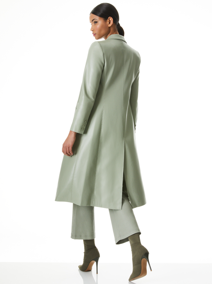 MACEY VEGAN LEATHER LONG BLAZER - SAGE image 1 - ALICE + OLIVIA