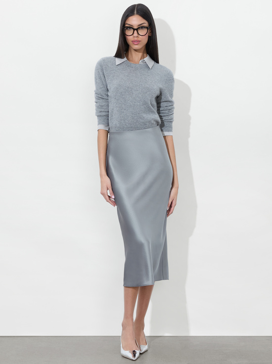 STORM GREY-MAEVE SLIP SKIRT