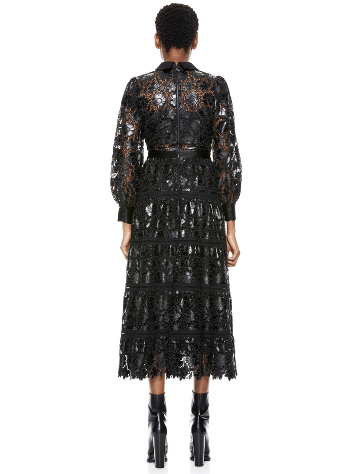 ANAYA LACE MIDI DRESS - BLACK image 3 - Alice And Olivia