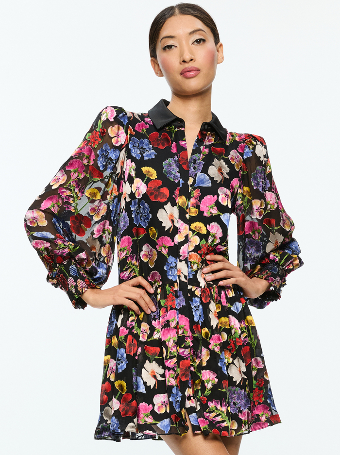 BERTHA MINI SHIRT DRESS - TIMELESS BLOSSOM image 3 - Alice And Olivia