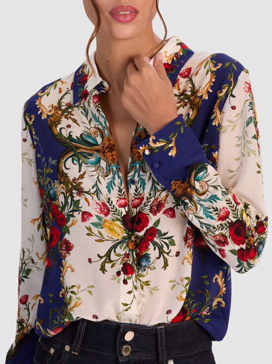 GILDED ROSE-WILLA SILK BLOUSE