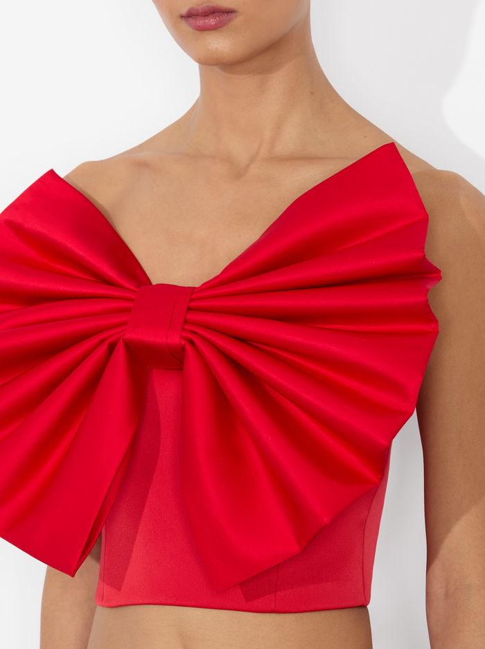 SIBELLA BOW TOP - BRIGHT RUBY image 3 - Alice And Olivia