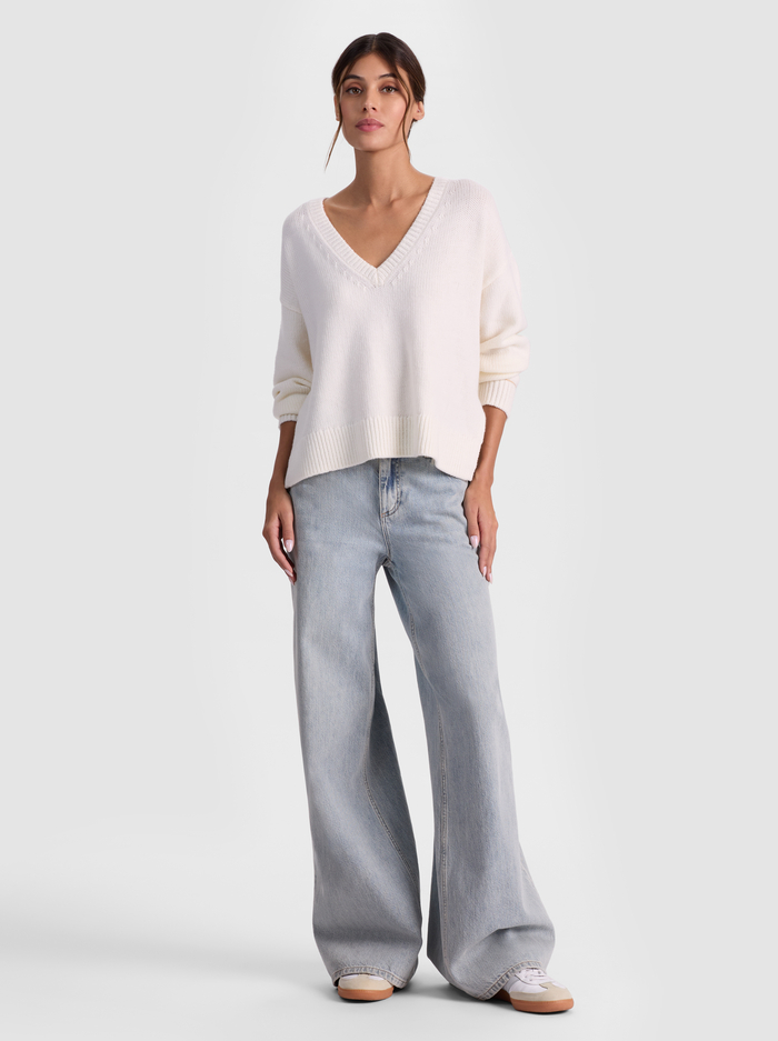 WILLIAMS WOOL PULLOVER - ECRU image 1 - ALICE + OLIVIA