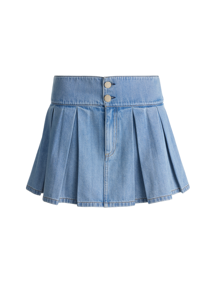 AMY DENIM MINI SKIRT - EDIE WASH image 5 - ALICE + OLIVIA