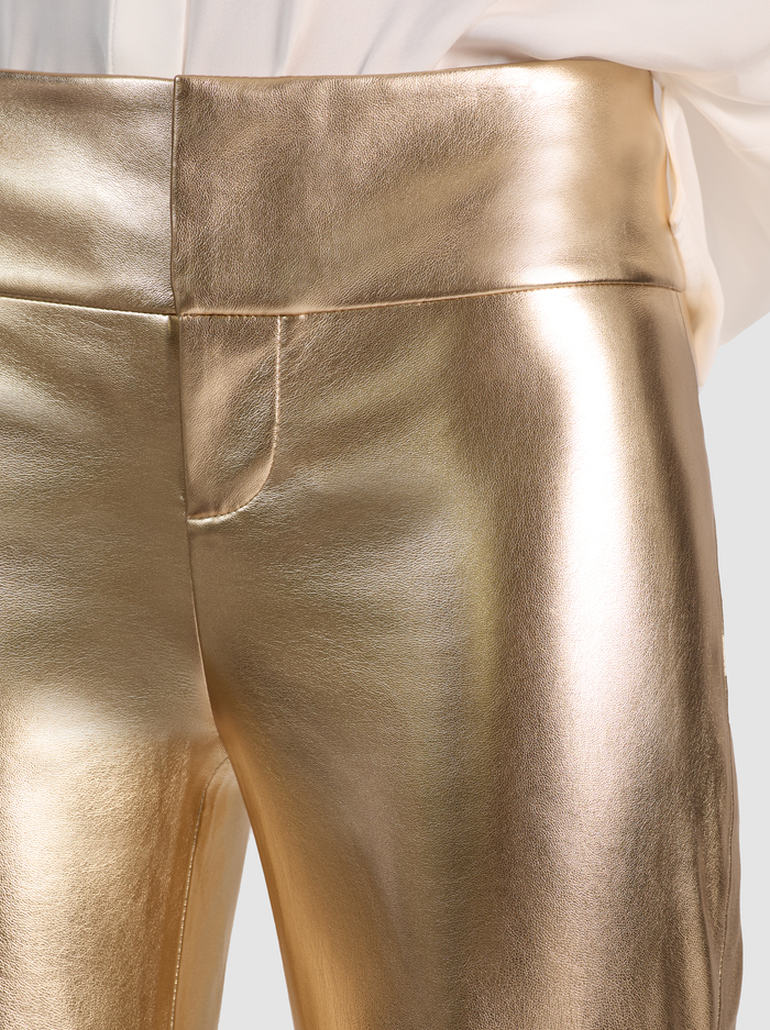 OLIVIA VEGAN BOOTCUT PANT - GOLD image 3 - Alice And Olivia