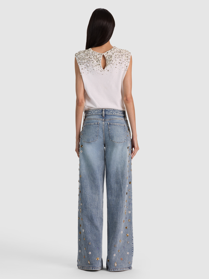 AMAZING EMBELLISHED JEAN - FIONA VINTAGE BLUE image 2 - ALICE + OLIVIA