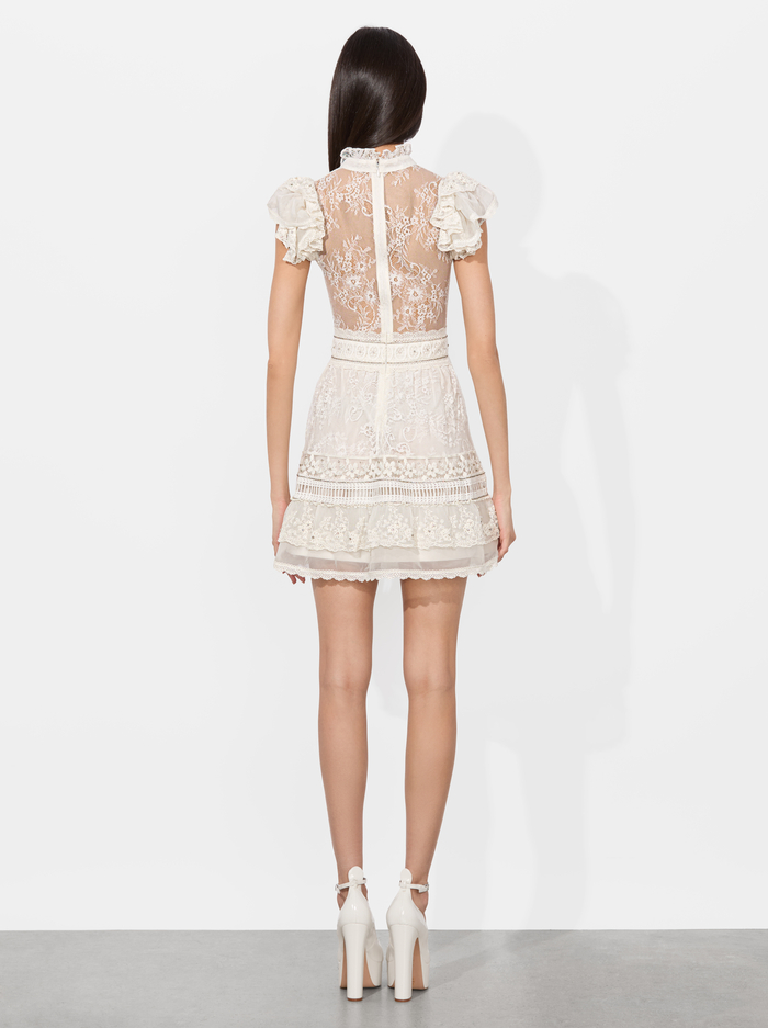 VERNITA EMBROIDERED MINI DRESS - OFF WHITE image 4 - Alice And Olivia