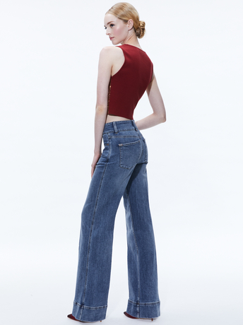 BORDEAUX/GOLD-DARINA EMBELLISHED CROPPED TANK