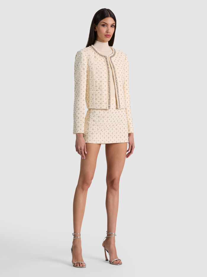 RUBI EMBELLISHED MINI SKIRT - VANILLA image 2 - ALICE + OLIVIA