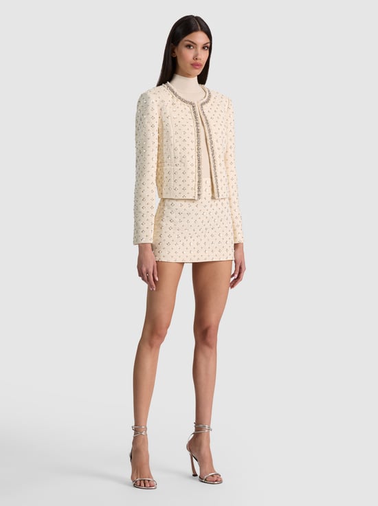 VANILLA-RUBI EMBELLISHED MINI SKIRT