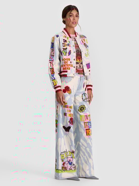 INDIGO BLEACHED TIE DYE-A+O X GRATEFUL DEAD AMAZING JEAN