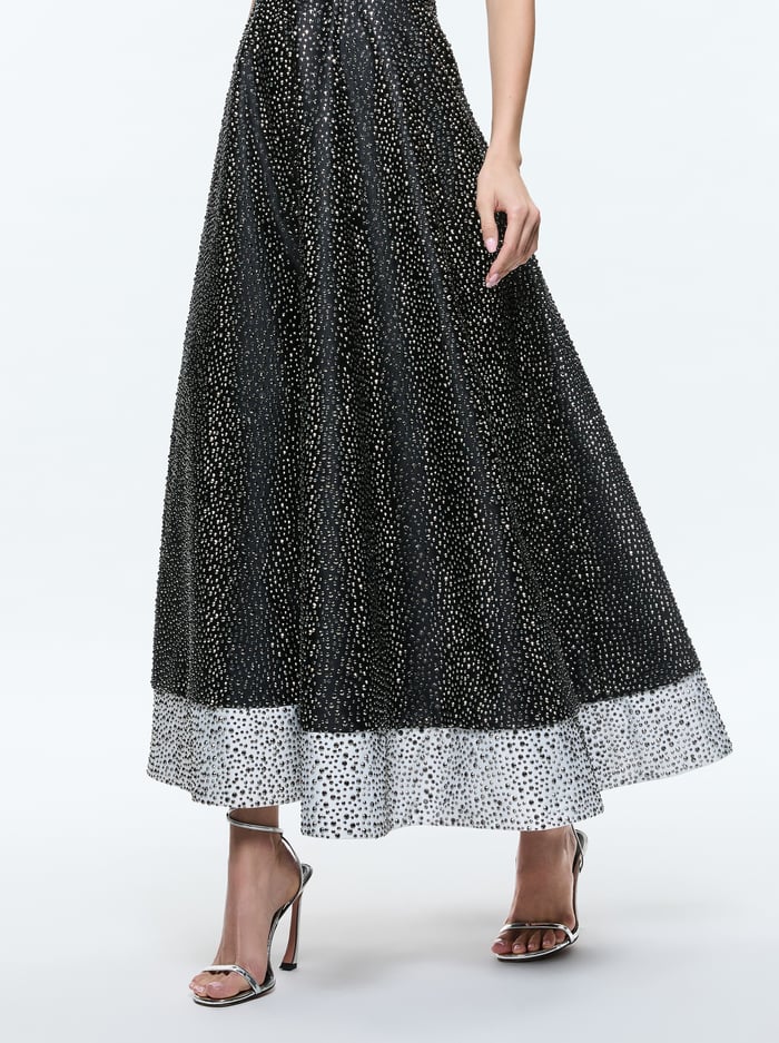 BIJOU CRYSTAL GOWN - BLACK/OFF WHITE image 1 - Alice And Olivia