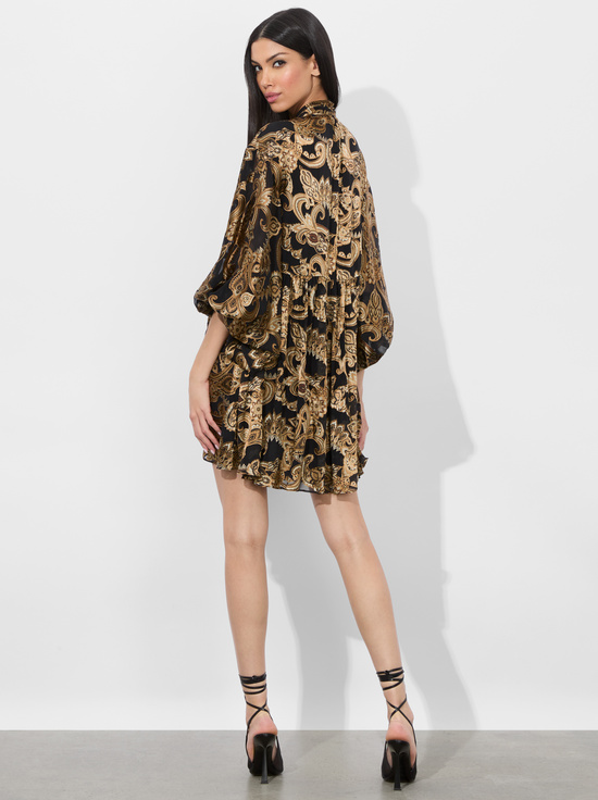 SPRING PAISLEY BLACK-OPAL TUNIC DRESS