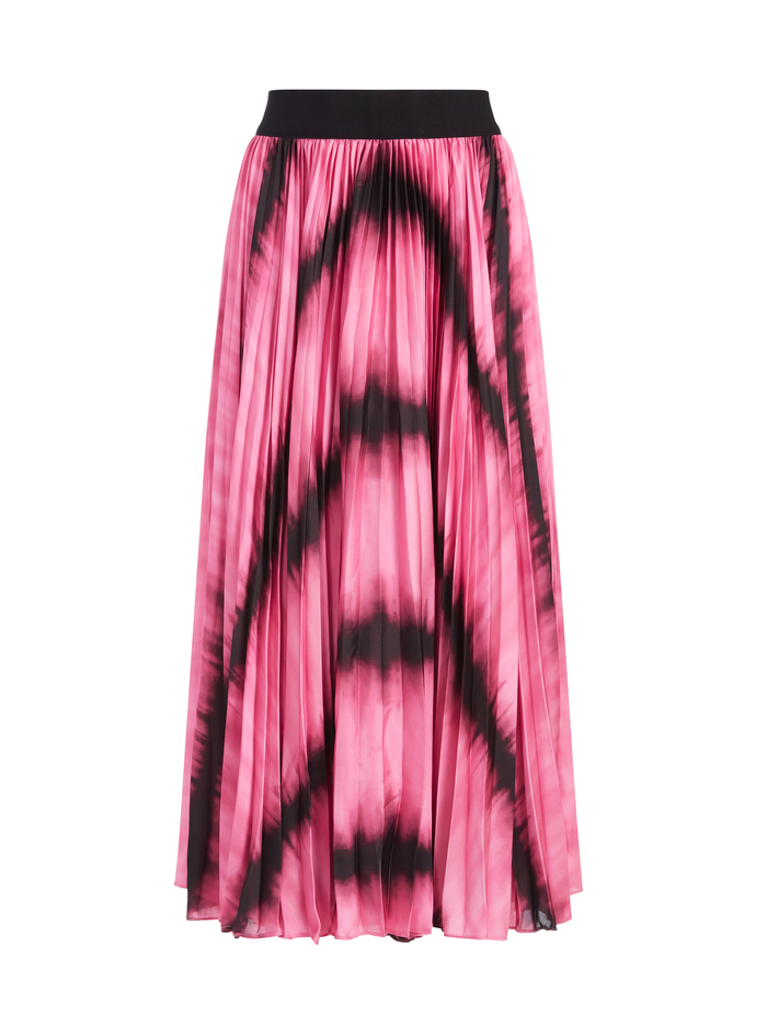 KATZ PLEATED MAXI SKIRT - WASHED TIE DYE PINK image 5 - Alice And Olivia