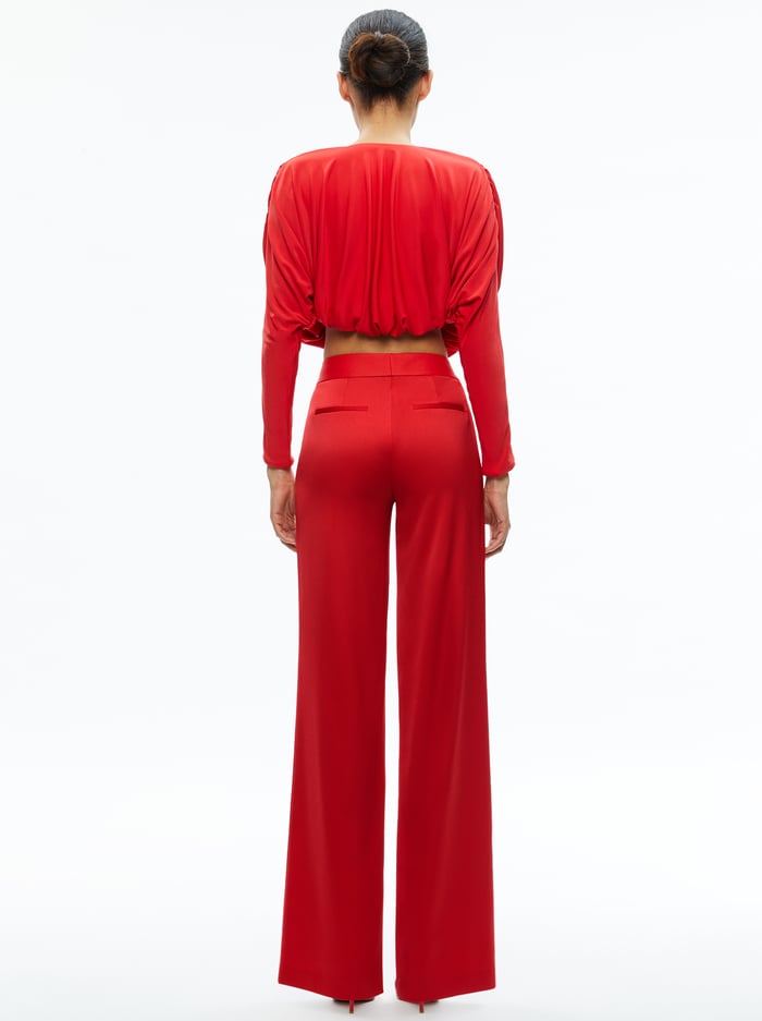 ELDA TWISTED DRAPED CROPPED TOP - BRIGHT RUBY image 1 - Alice And Olivia