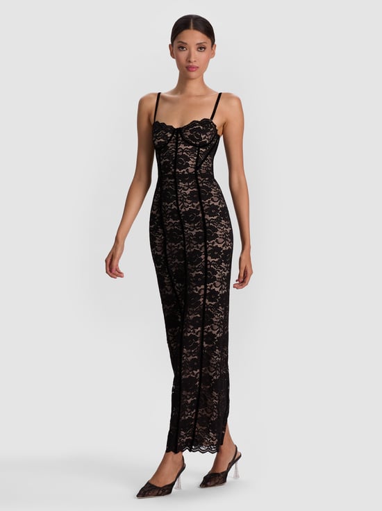 BLACK-CARISSA LACE MAXI DRESS