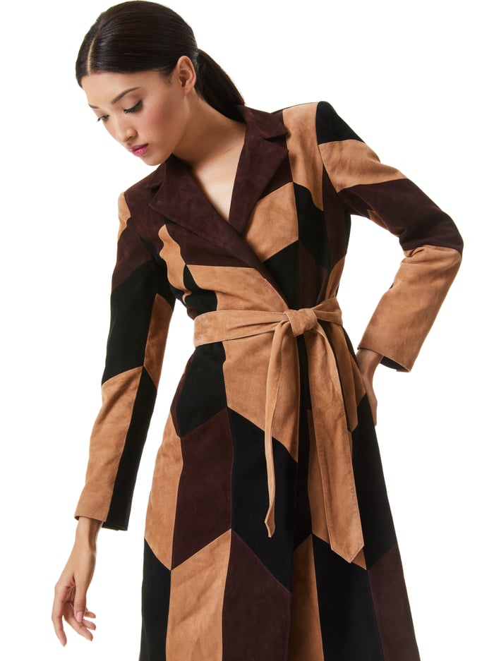 KARLEY PATCHWORK SUEDE COAT - MULTI image 3 - Alice And Olivia