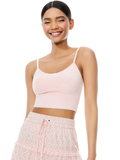 RHEA FUZZY CROPPED TANK - ENGLISH ROSE