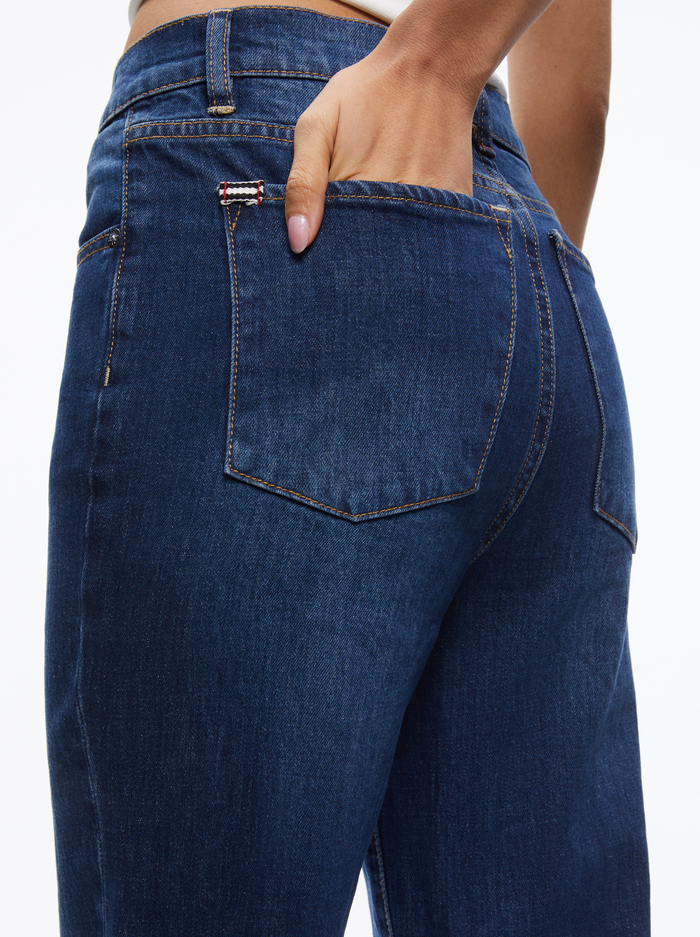 AMAZING HIGH RISE STRAIGHT FULL LENGTH JEAN - LOVE TRAIN image 3 - Alice And Olivia