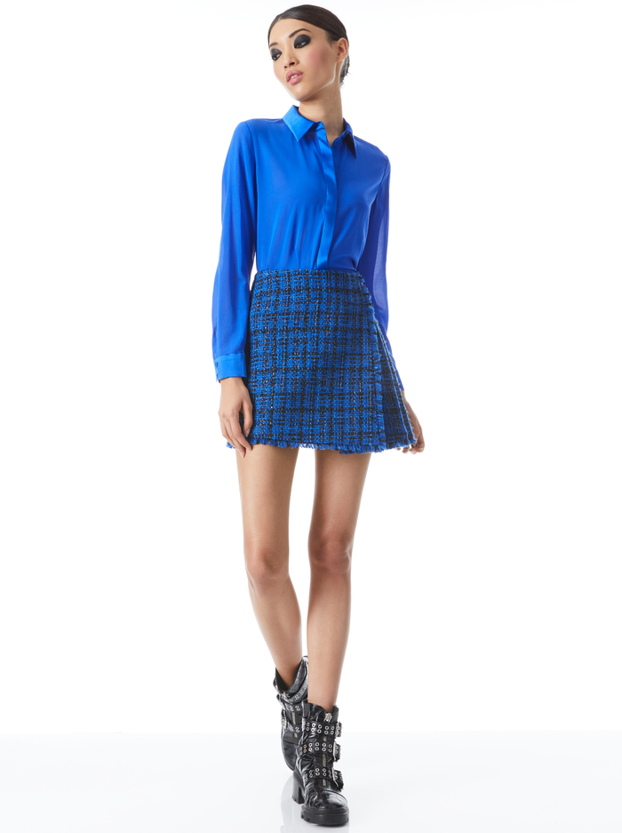 TONI MINI SKIRT - ROYALTY/BLACK image 2 - Alice And Olivia