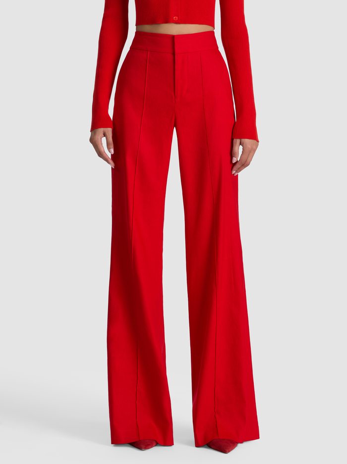 DYLAN LINEN PANT - CHILI PEPPER - ALICE + OLIVIA