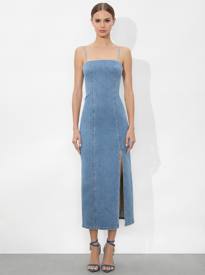 NAKISHA MIDI DRESS - AUBREY BLUE image 3 - Alice And Olivia