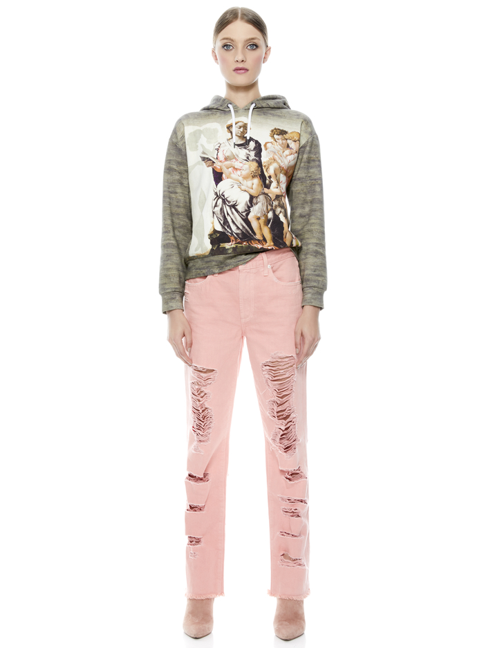 BARRON WIDE SLEEVE HOODIE - MADONNA AND CHILD MULTI image 4 - Alice And Olivia